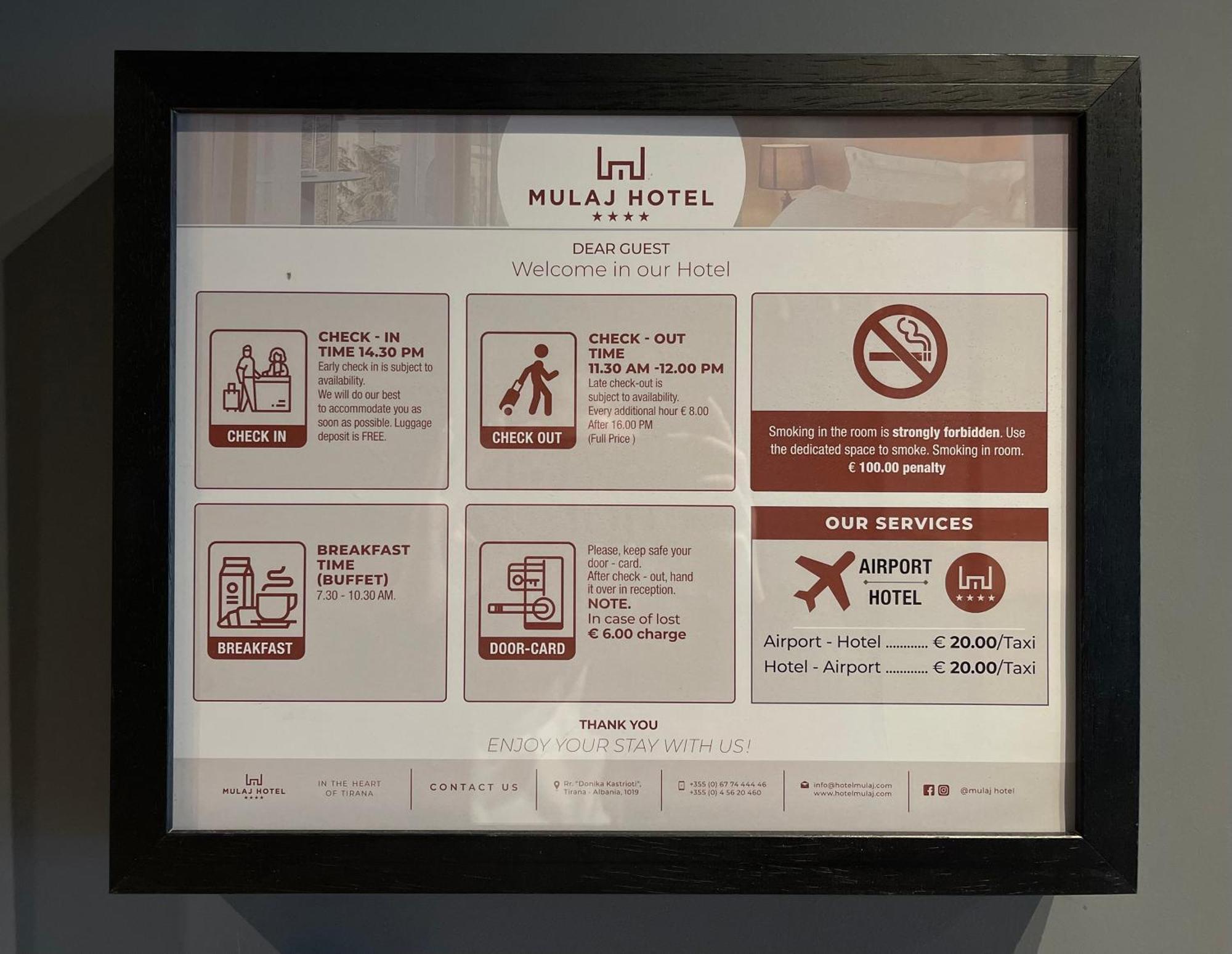 Mulaj Hotel Tirana Zewnętrze zdjęcie
