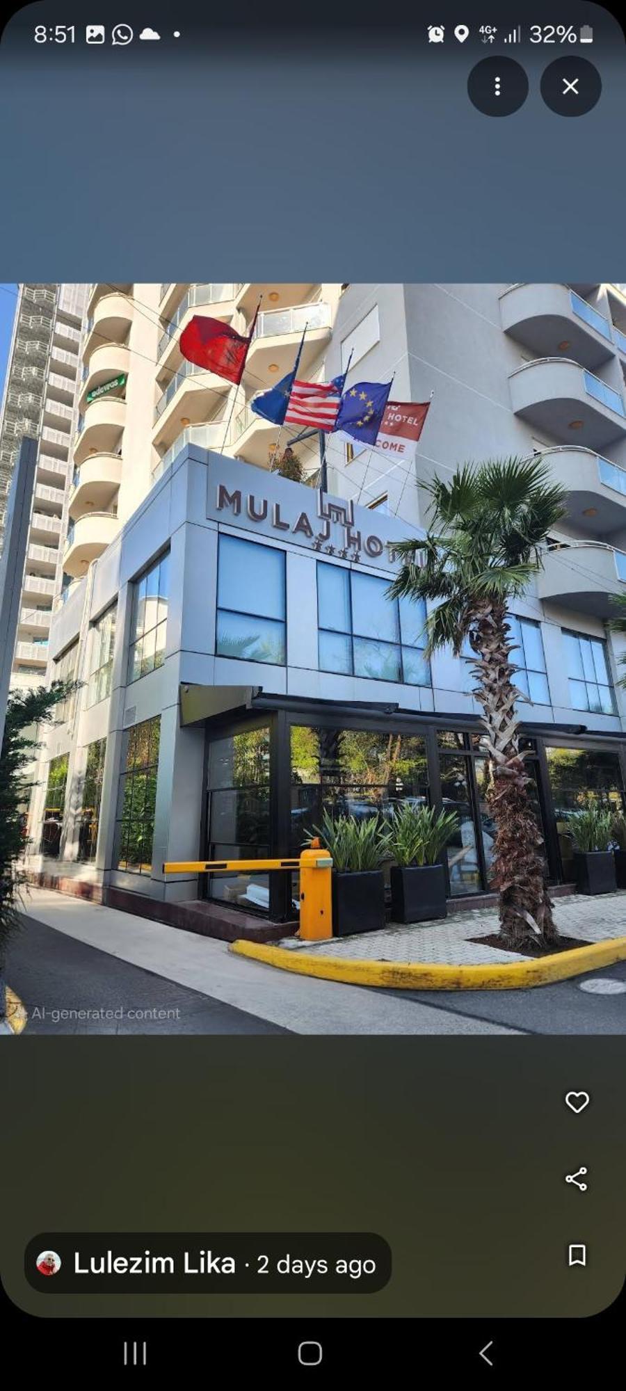 Mulaj Hotel Tirana Zewnętrze zdjęcie